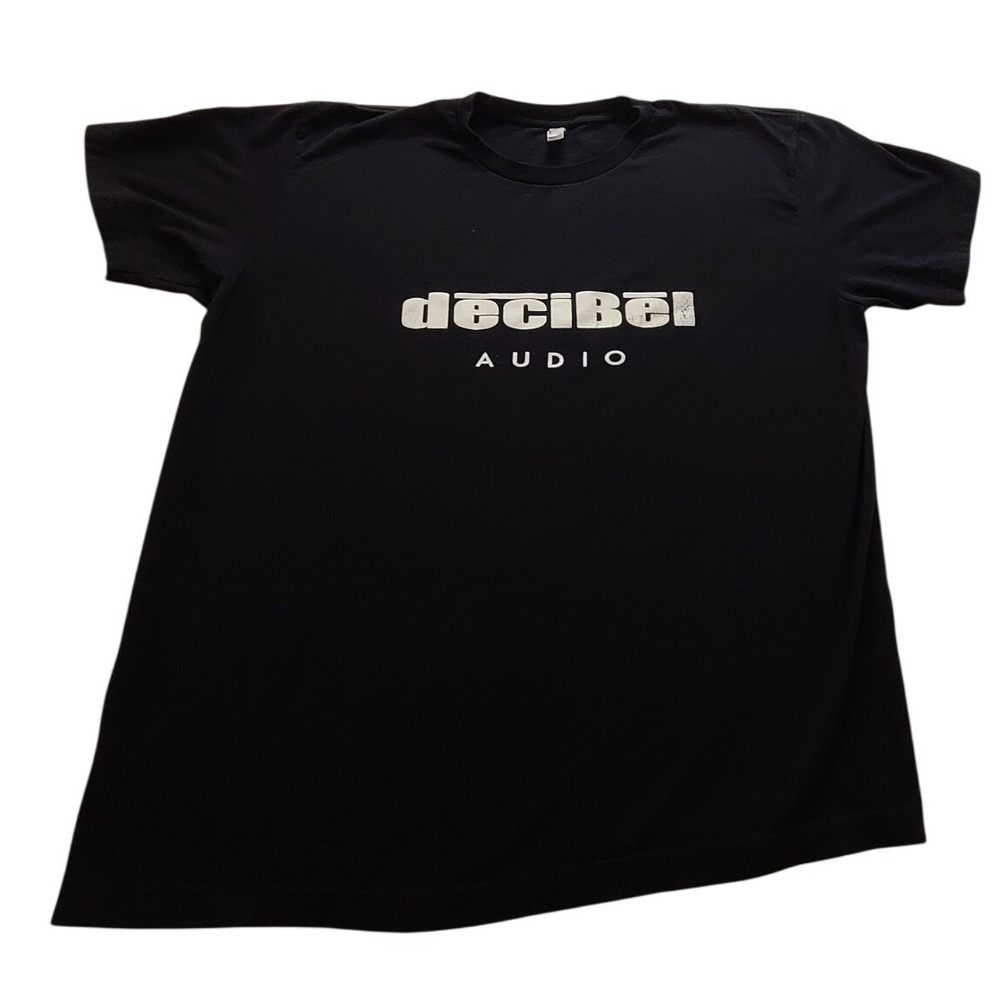 American Apparel Decibel Audio Graphic T-Shirt Men's 2XL Black Short Sleeve Tee